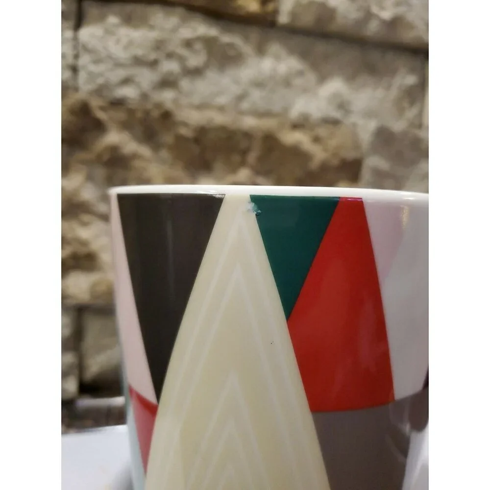 Starbucks Holiday Triangle Christmas Tree Coffee Tea Mug Cup 18oz Coffee Bar